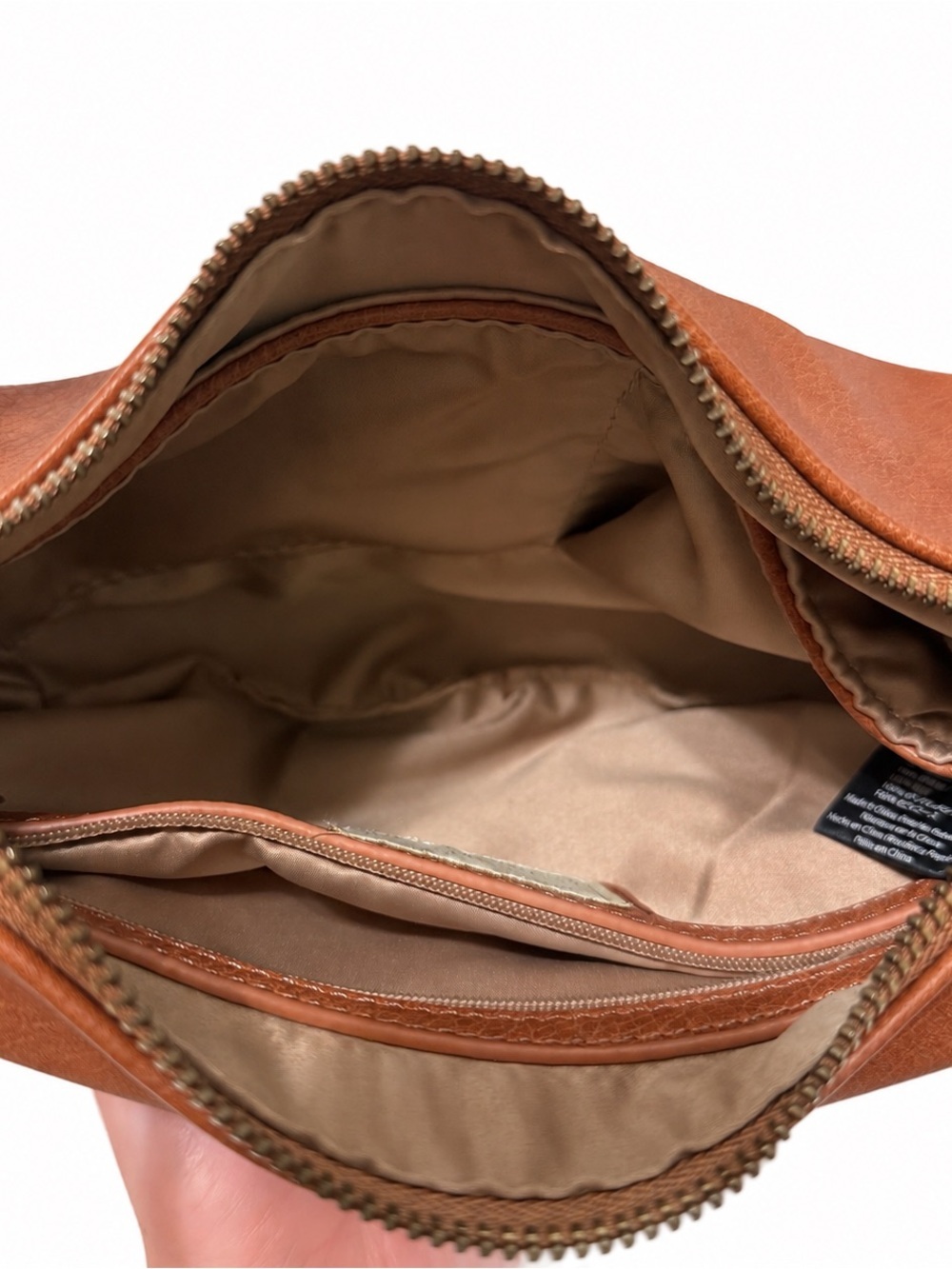 🦋Anthropologie| Brown Faux Leather Crescent Crossbody Shoulder Bag Boho - Picture 4 of 9
